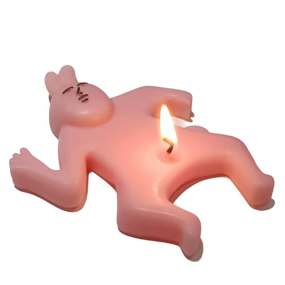 Pink Rabbit My Friend, Birthday Gift, Magical Cute Candle, 1pc