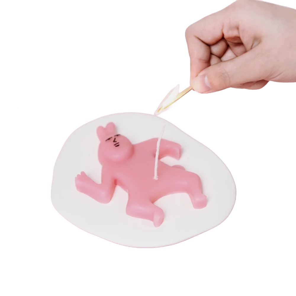 Pink Rabbit My Friend, Birthday Gift, Magical Cute Candle, 1pc