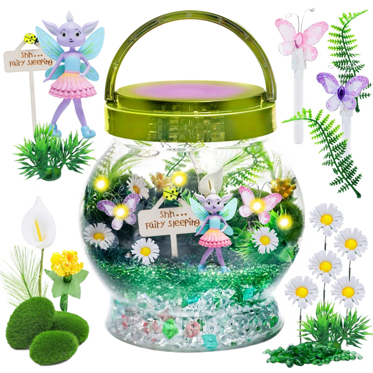 Fairy Garden Kit – DIY Light Up Terrarium Kit for Kids – Fairy Gifts for Girls Ages 5, 6-8, Little Girl Toys, Crafts for Girls Birthday Gift
