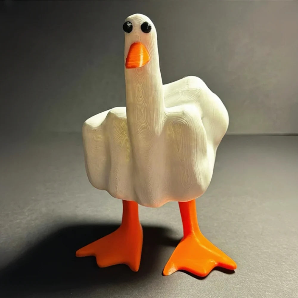 Funny Cute Middle Finger Duck Statue Home Decor, Resin Garden Figurine, Home Office Desktop Living Room, Bedroom, Patio Indoor Outdoor Gift