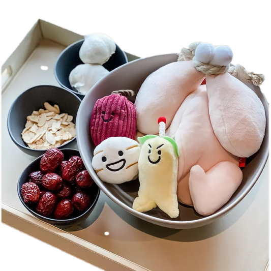 Korean Ginseng Chicken Soup Multi Activity Plush Dog Toy