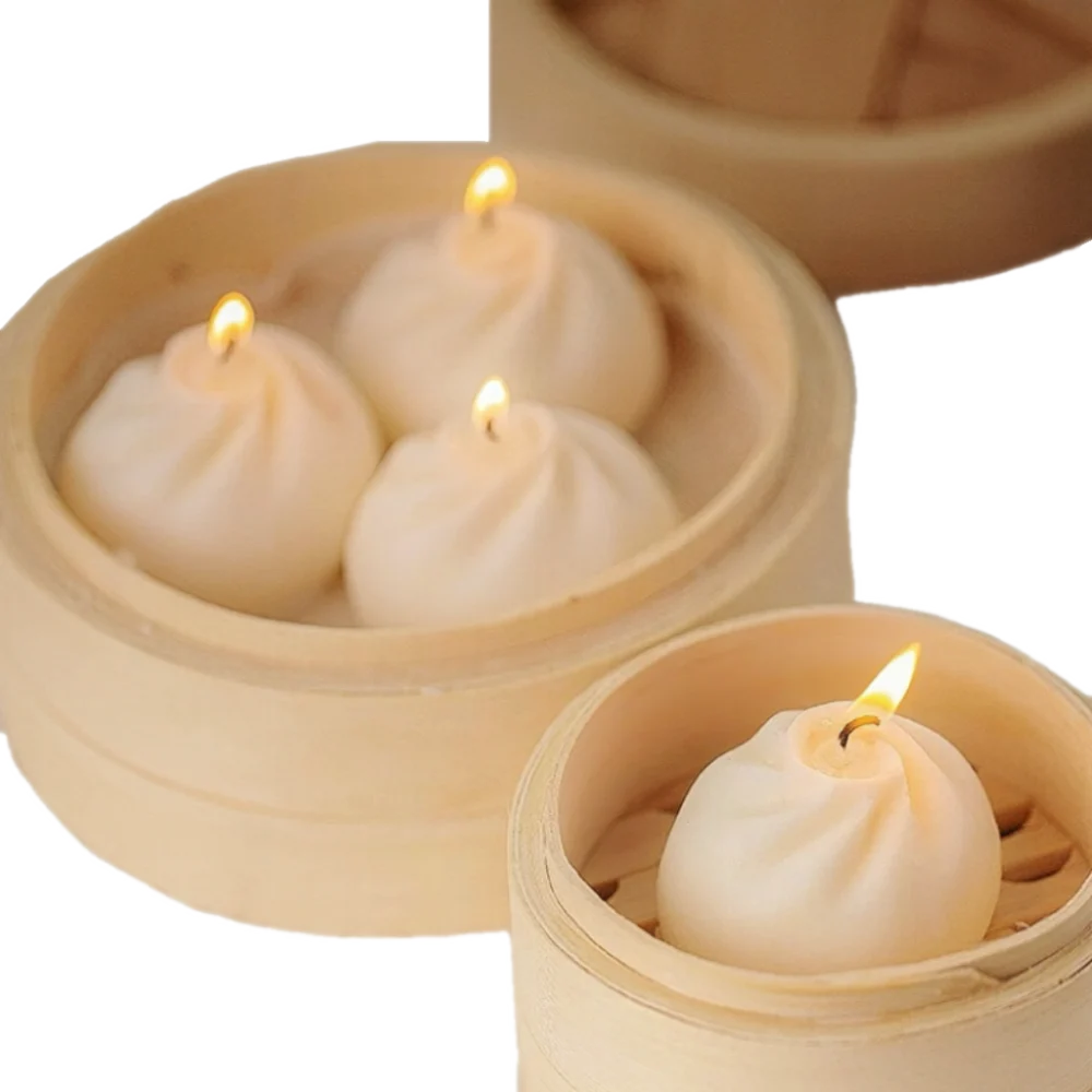 Set of 3 Soup Dumplings Xiao long bao Candle Bring Good Luck Holiday Gifts