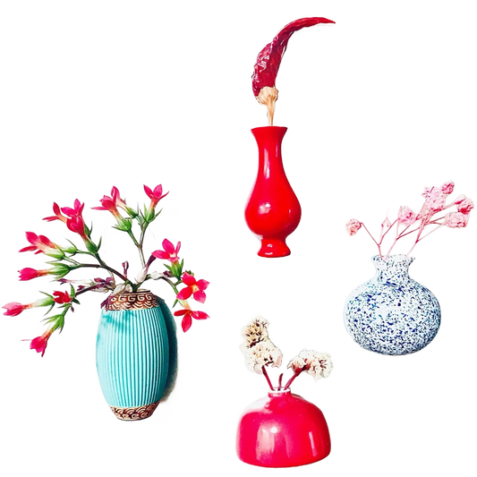 Three-Dimensional Multi-Purpose Fridge Magnets Mini Flower Pots Vase for House Decorative
